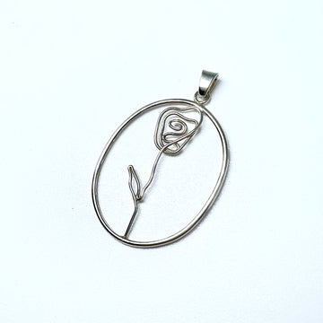 Pendentif fleur fil