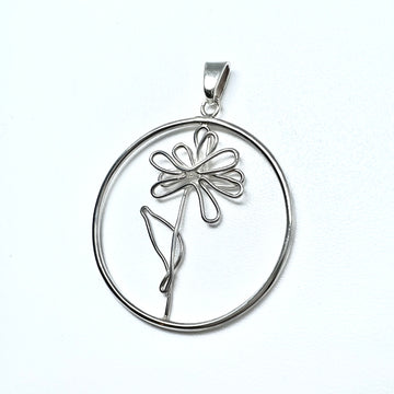 Pendentif fleur fil