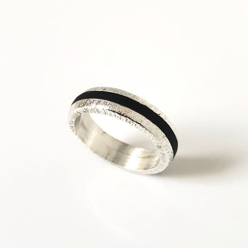 bague "poussière d'ében" en argent 925
