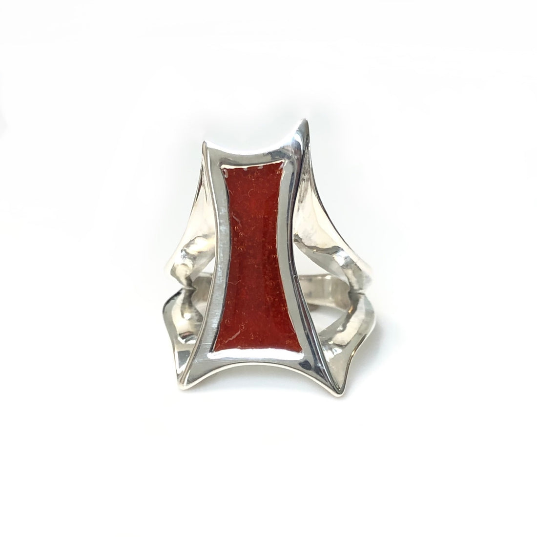 bague toile , rouge