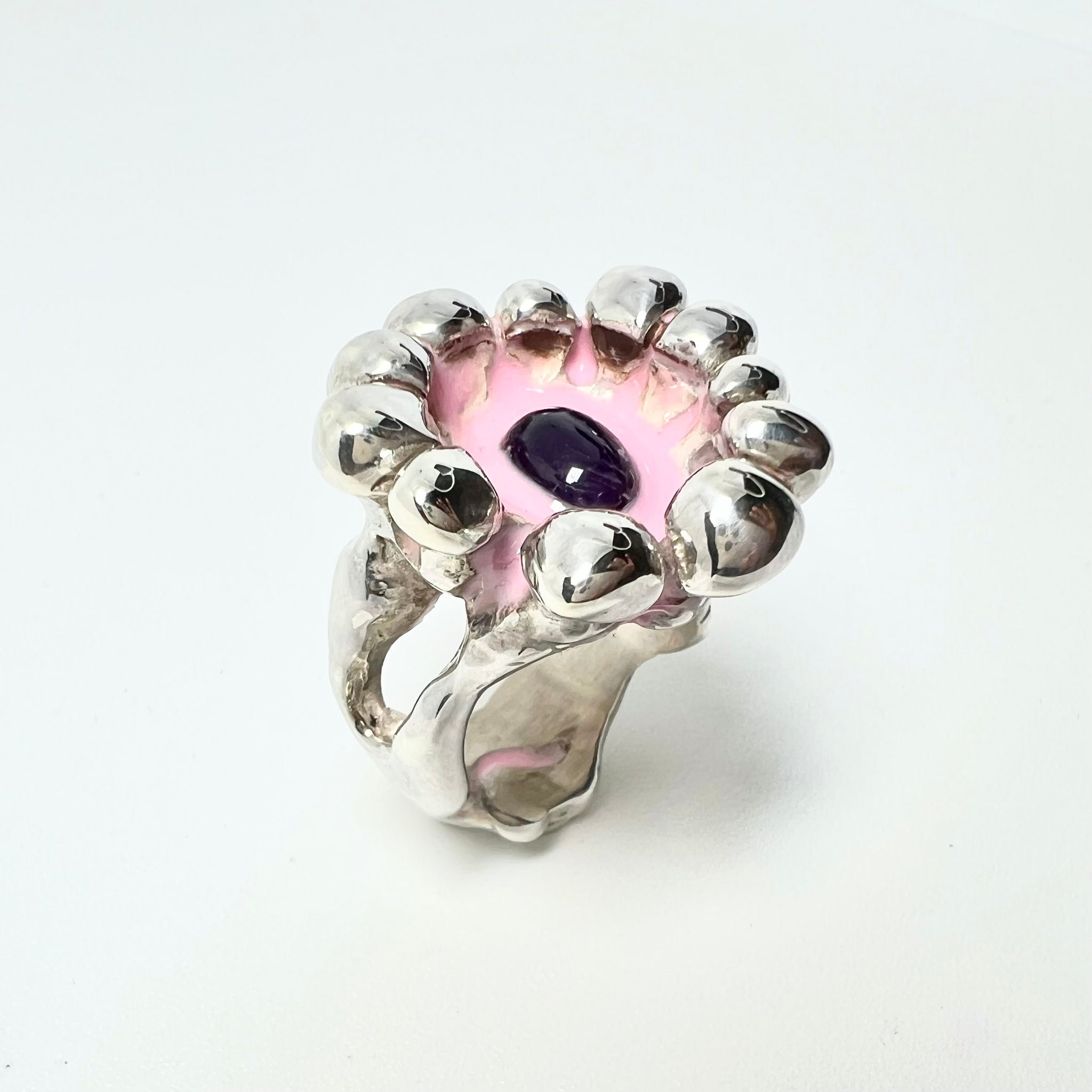 Bague goulue argent améthyste