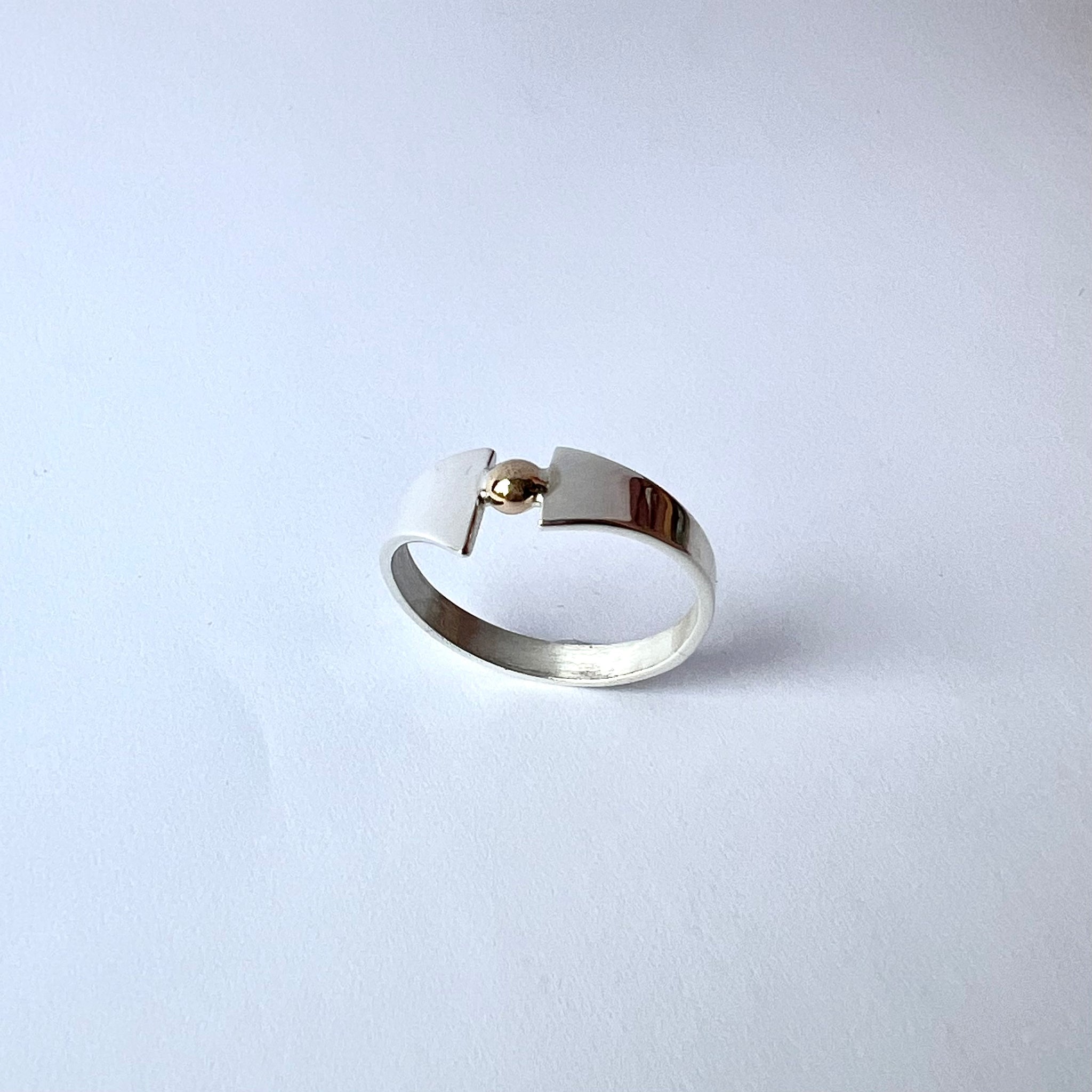 bague zéro déchet argent et or