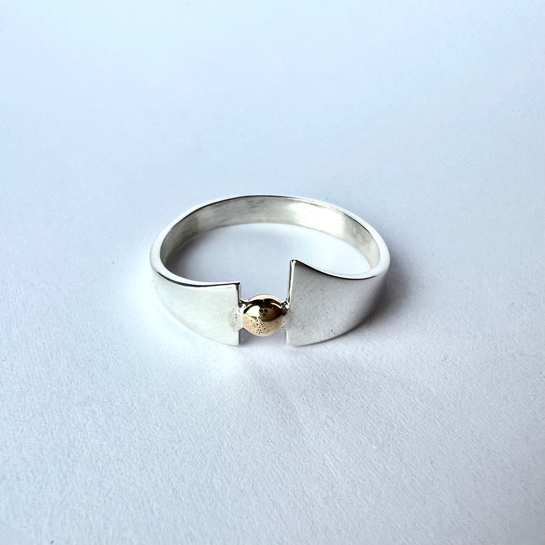 bague zéro déchet argent et or