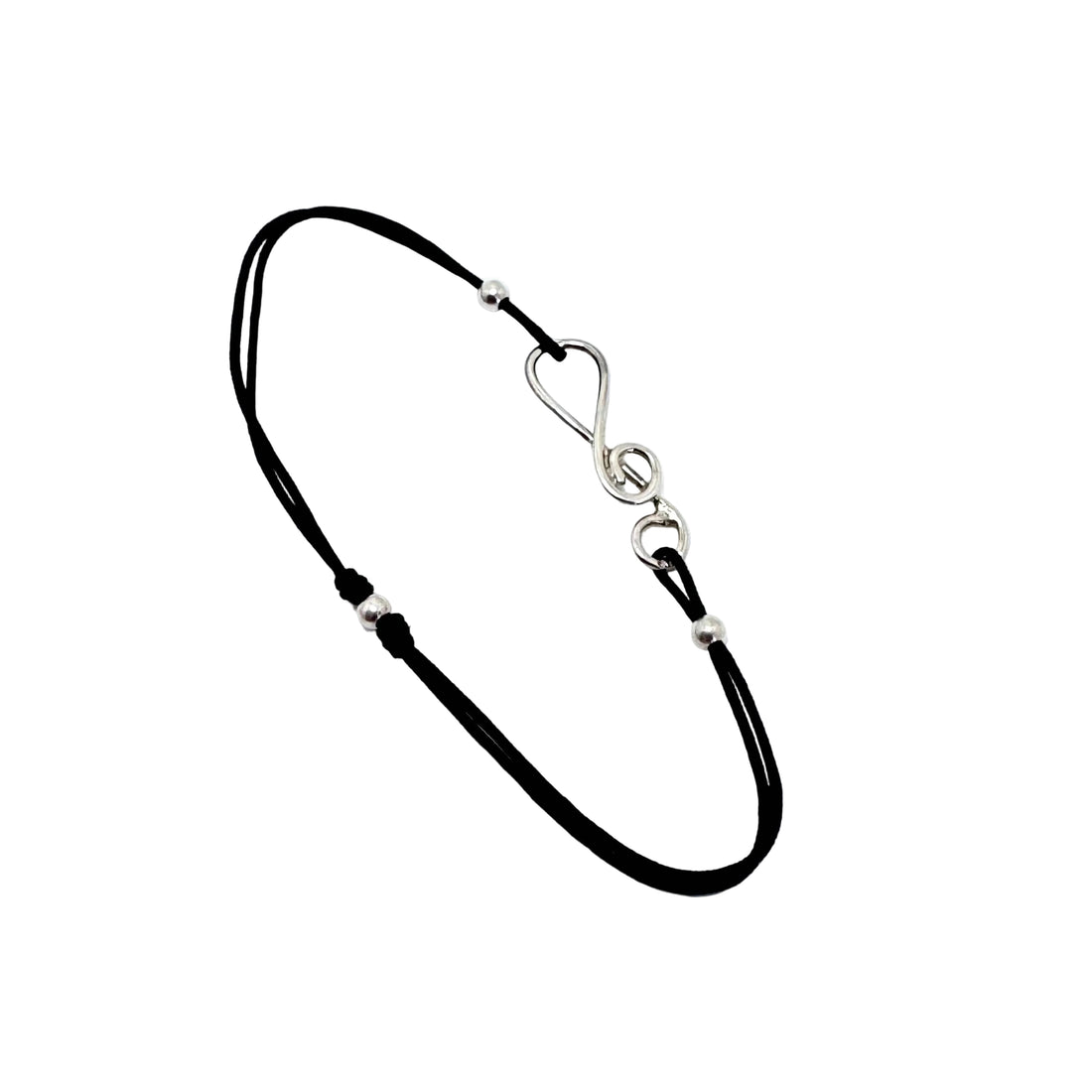 Bracelet clé de sol sur cordon