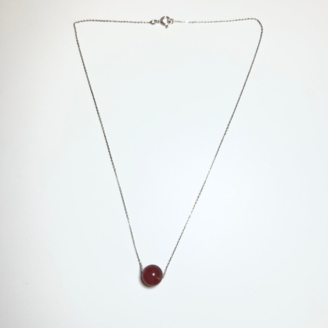 Collier boule quartz fraise