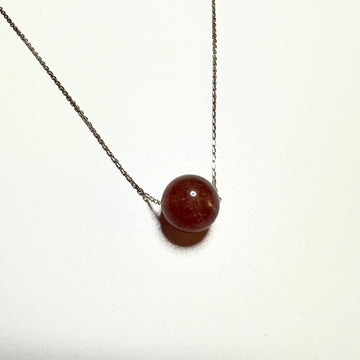 Collier boule quartz fraise