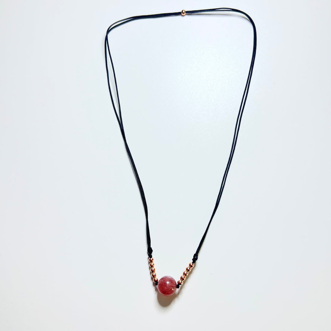Collier quartz fraise