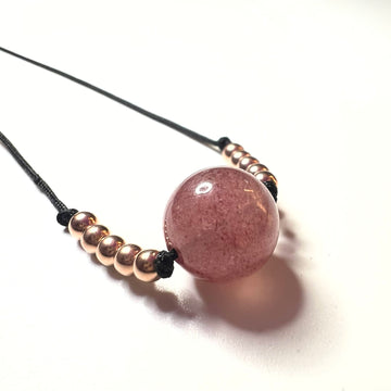 Collier quartz fraise