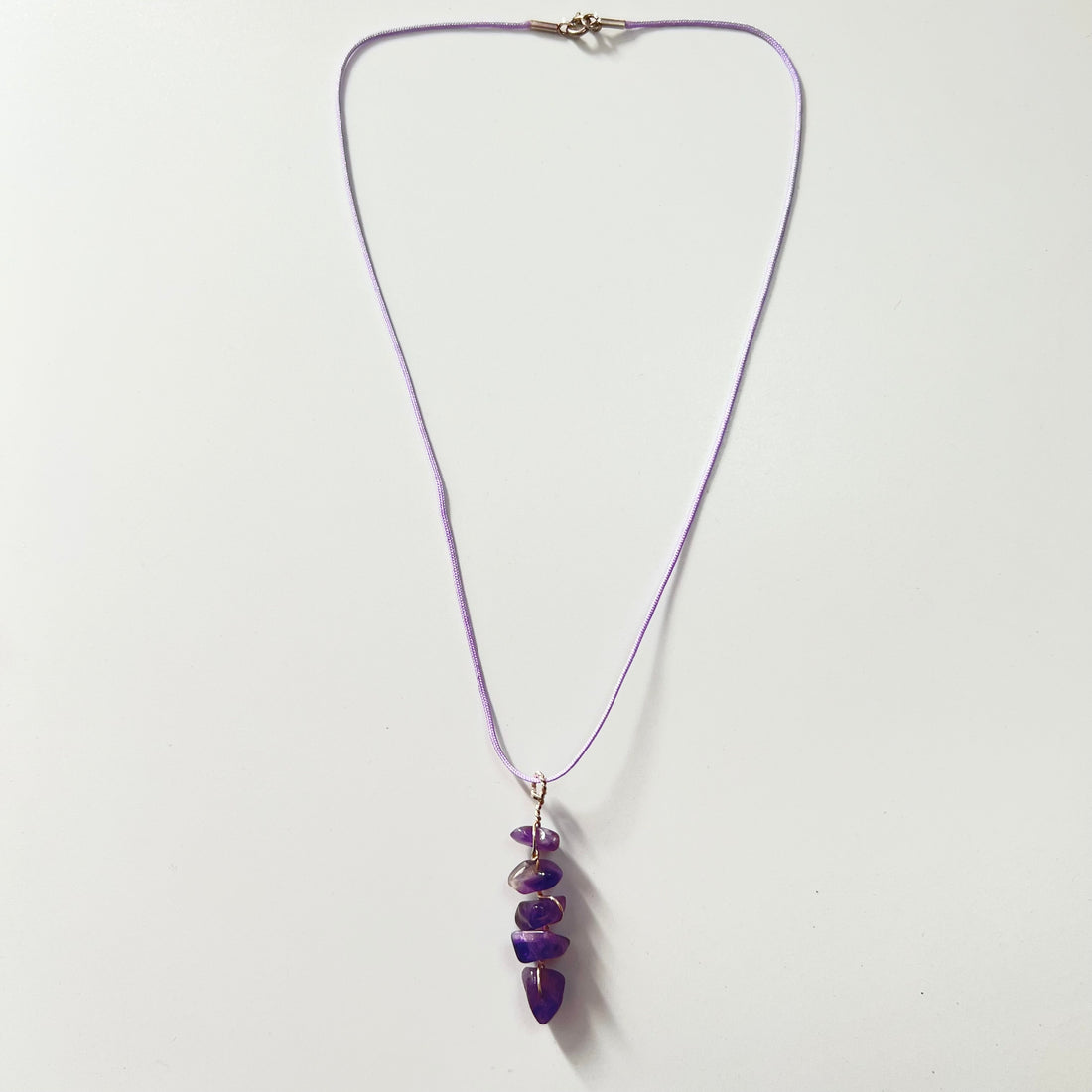 Collier améthystes roulées