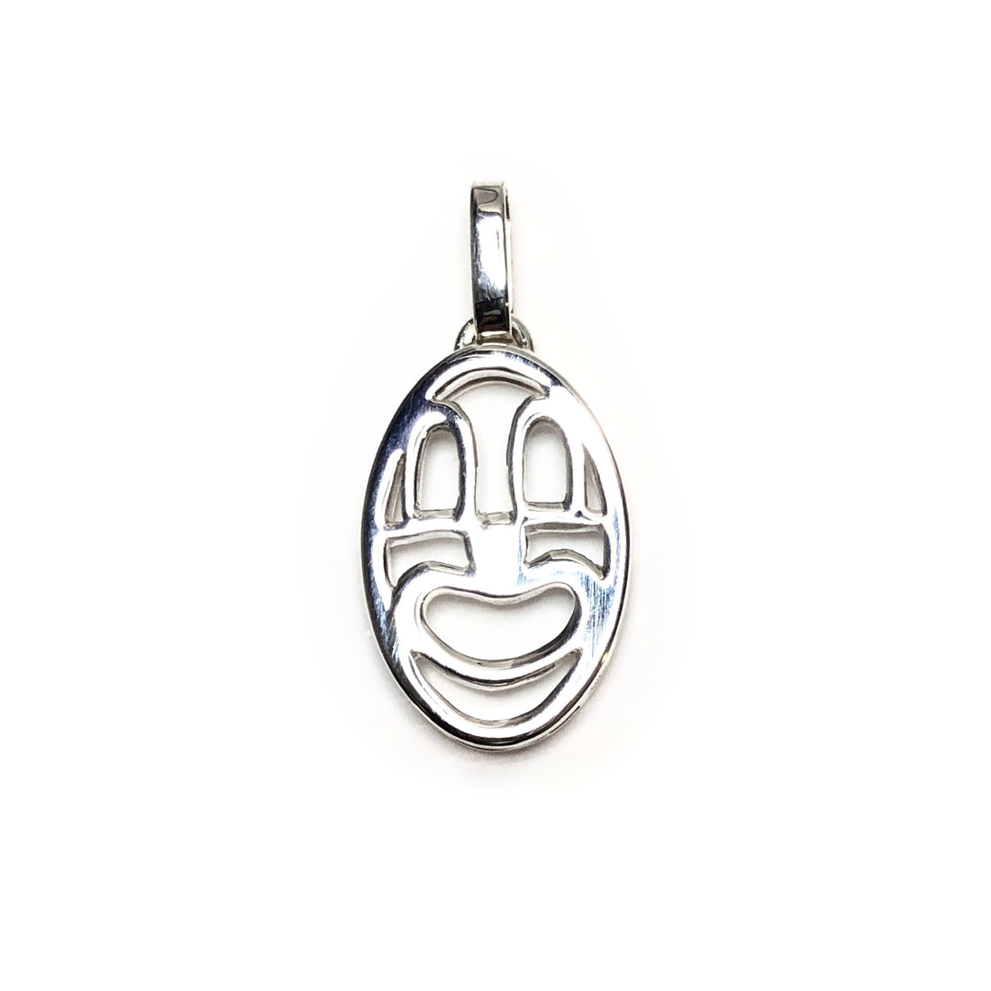 Pendentif clown en argent 925.