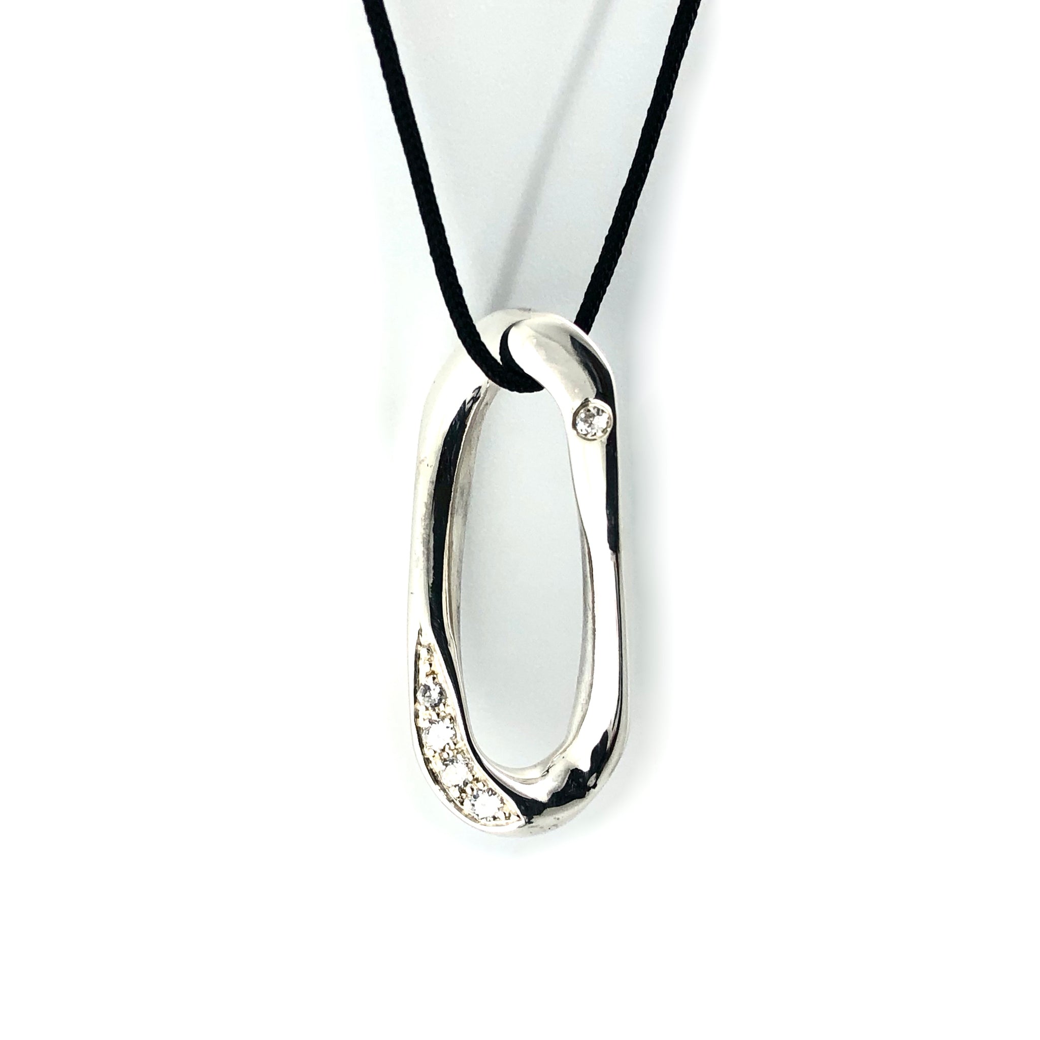 Pendentif maille cheval argent et oxydes de zirconium