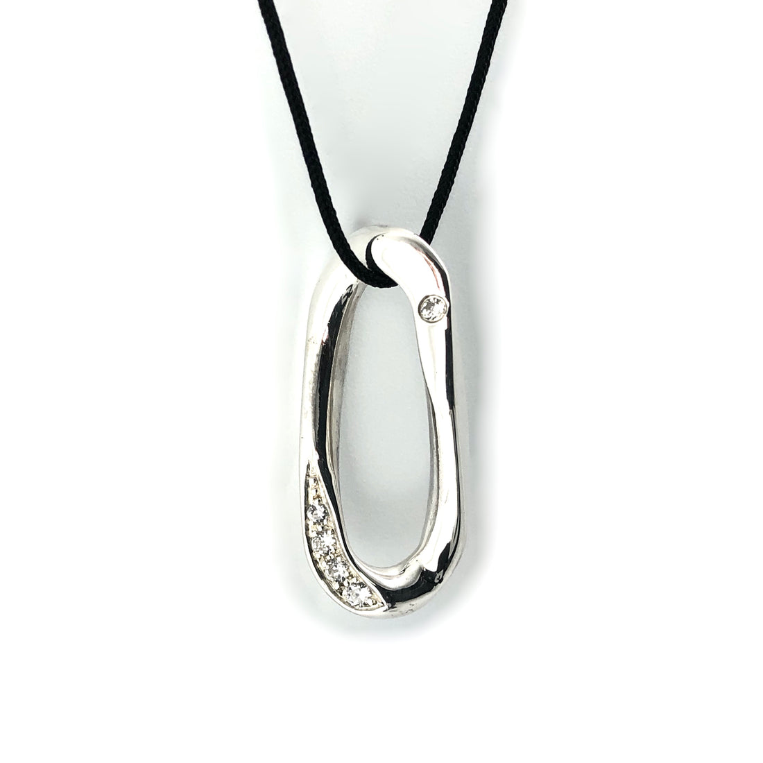 Pendentif maille cheval argent et oxydes de zirconium