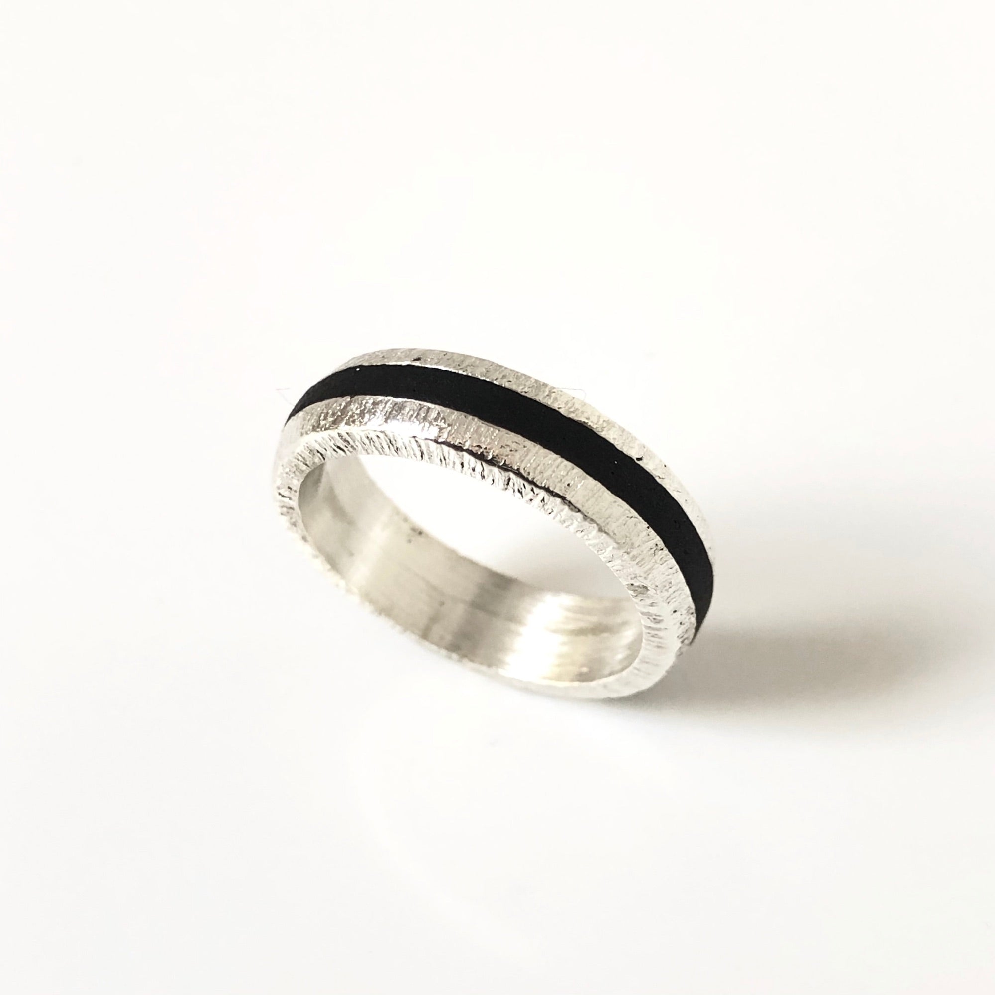 bague "poussière d'ében" en argent 925