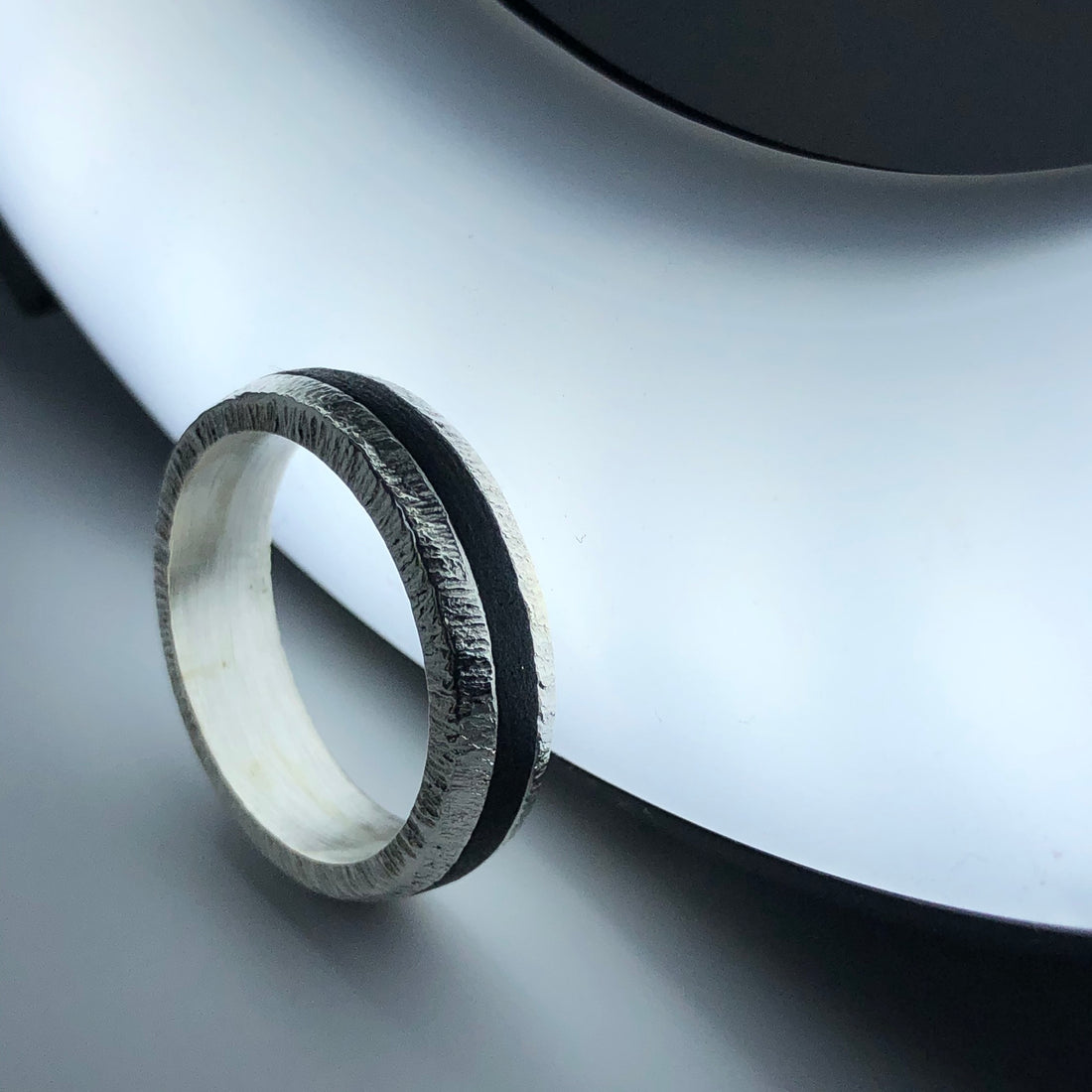 bague "poussière d'ében" en argent 925