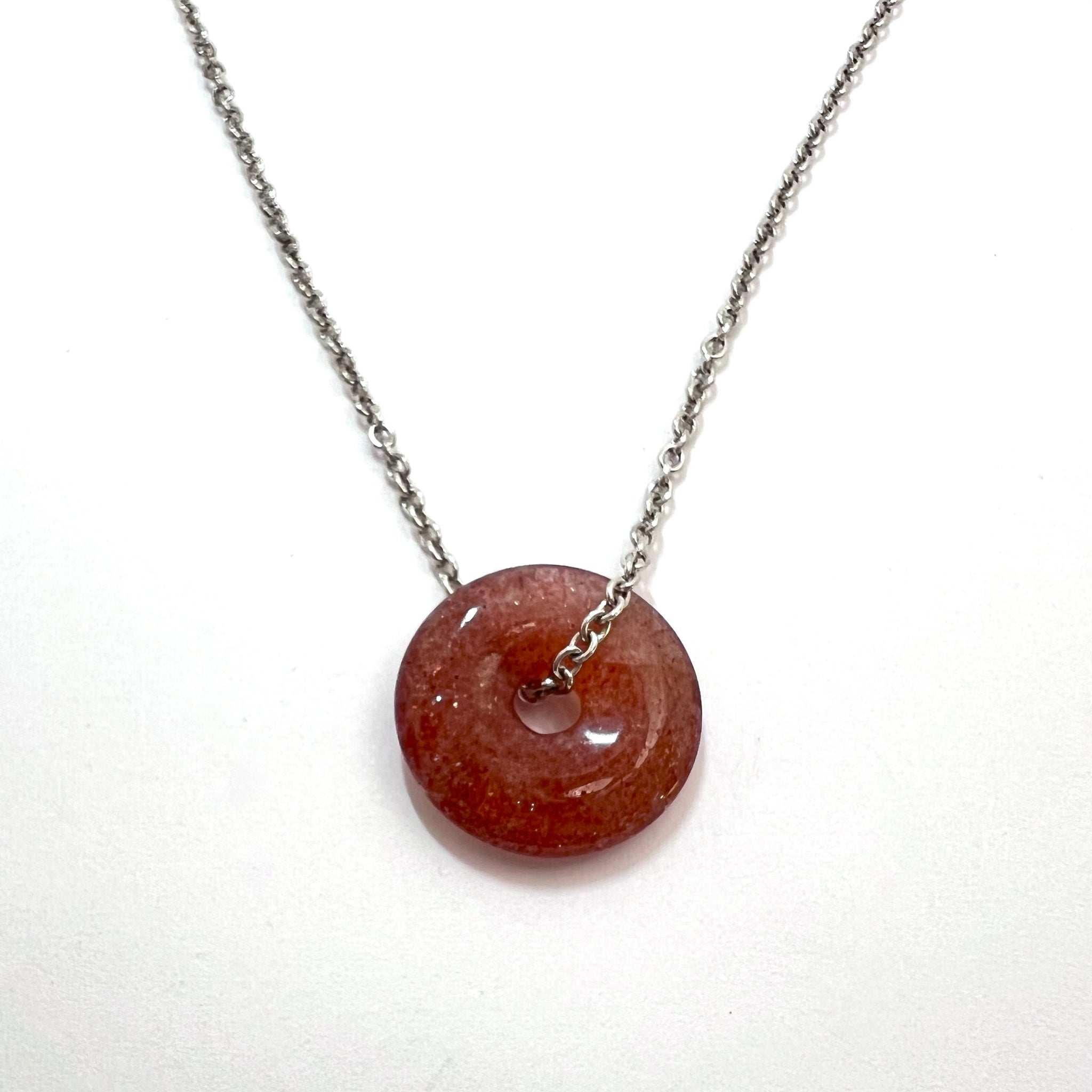 Collier donuts quartz fraise