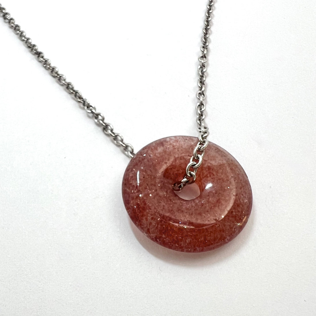 Collier donuts quartz fraise