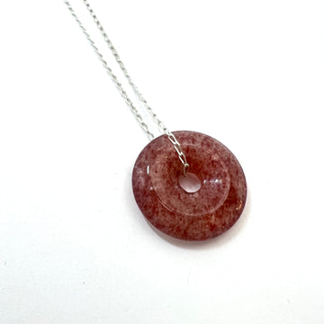 Collier donuts quartz fraise